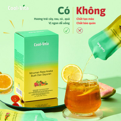 Combo 2 Hộp Nước Uống Bổ Sung Enzyme Chiết Xuất Từ Trái Cây và Rau Củ Hỗ Trợ Tiêu Hoá, Thanh Lọc Cơ Thể Coolvita