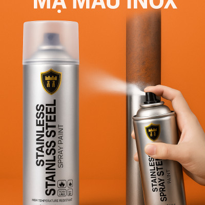 Sơn Xịt Mạ Crom Inox Sáng Bóng – Chịu Nhiệt Cao, Xịt Bô Xe, Ống Xả & Kim Loại