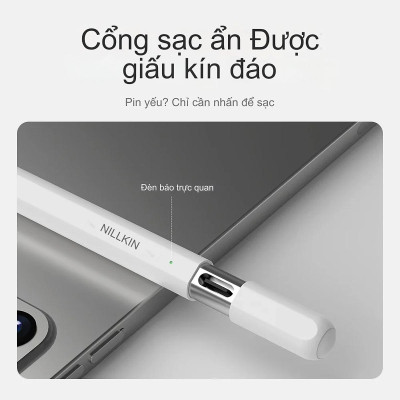 Bút cảm ứng hỗ trợ tì tay, siêu mượt cho iPad đời 2018 trở lên hiệu Nillkin iSketch S3 cho iPad Air Pro 11 12.9 13 Air 4 5 6 2018 10.2 - Hàng nhập khẩu