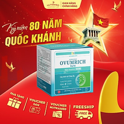 Ovumrich Forte giúp bổ sung Myo-inositol, vitamin và khoáng chất cần thiết cho phụ nữ thả bầu (30 gói) - Nutramed