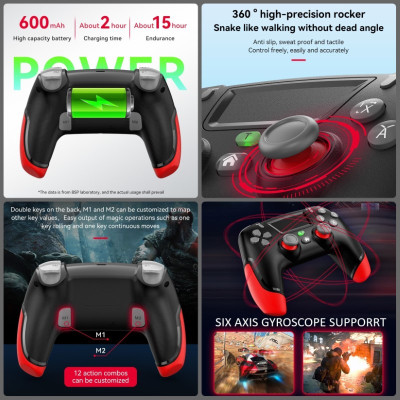 Gamepad Tay Game Không dây Bluetooth P06 cho máy tính - điện thoại - máy game Console hàng nhập khẩu