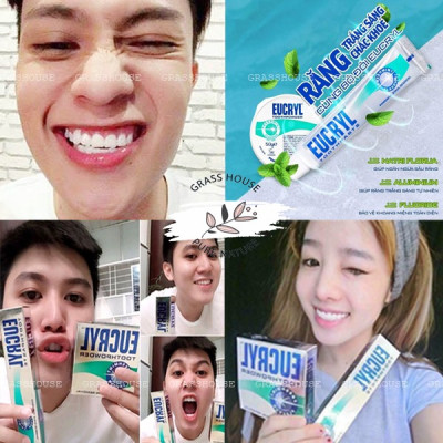 Kem Đánh Răng Eucryl Toothpowder Freshmint Bạc Hà Giúp Sạch Những Mảng Bám, Làm Trắng Tự Nhiên, Giảm Sâu Răng 62g