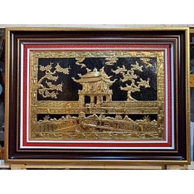 TRANH ĐỒNG MẠ VÀNG 24K -  VĂN MIẾU -QUỐC TỬ GIÁM HÀ NỘI 