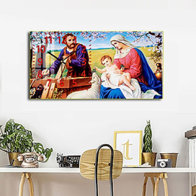 Tranh Đồng Hồ Treo Tường Trang Trí - Đồng Hồ Họa Tiết Công Giáo Cao Cấp