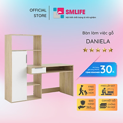 Bàn làm việc cá nhân liền kệ giá sách tiện dụng SMLIFE Daniela