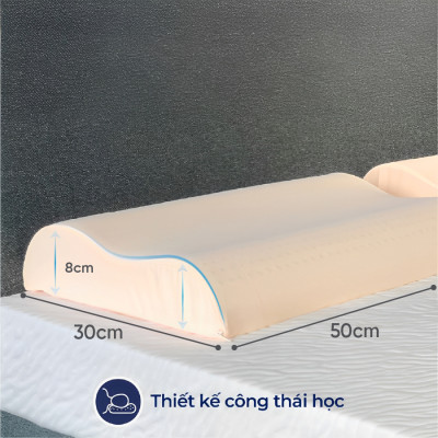 Gối Cao Su Liên Á Contour LAGC3050 (30 x 50 cm) - Trắng