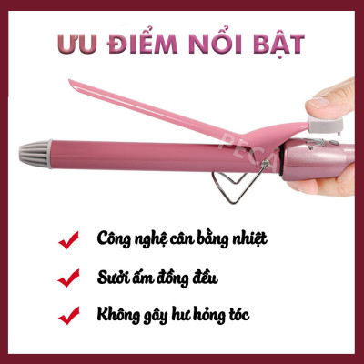 Máy uốn tóc Kemei KM-219 cao cấp điều chỉnh 2 mức nhiệt phù hợp sử dụng mọi tình trạng tóc tạo nhiều kiểu tóc uốn xoăn, uốn lọn sóng, uốn cụp - Hàng chính hãng