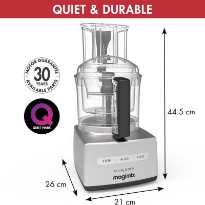 Máy Xay Sinh Tố Và Trộn Bột Đánh Trứng Kiêm Ép Trái Cây Nghiền Nhỏ Magimix 5200XL Đa Chức Năng Cao Cấp Sản Xuất Tại Pháp, Dung Tích 3700 ML Với Công Suất 1100W - Hàng Nhập Khẩu Đức