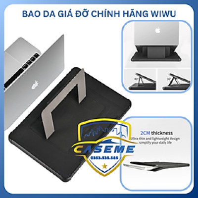 Bao da có giá đỡ cho laptop & MacBook 13"/14.2"/16.2" – Chống sốc, chống thấm, lót lông mềm – Hàng Chính Hãng