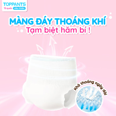 Tã/Bỉm Quần người lớn TOPPANTS Siêu Thấm, Chống Trào, Kháng Khuẩn Size M/L/XL (54 Miếng)