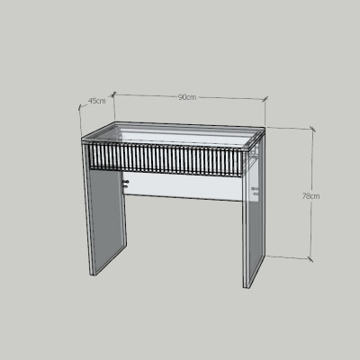 HAPPY FURNITURE , Bàn trang điểm 1 ngăn kéo - NAMI, BAN_130 , 90cm x 45cm x 78cm DxRxC