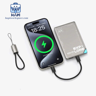 Cáp sạc hàng chính hãng WiWU C to L PD30W WI-C040 (15cm): Thiết kế móc khóa siêu gọn, chuyên dùng sạc dự phòng iP