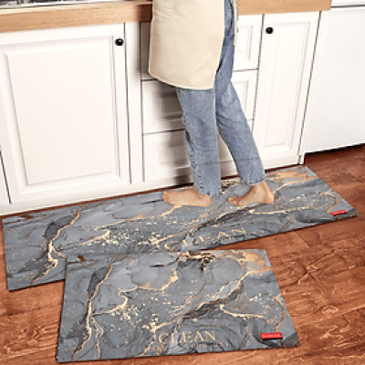 Thảm Lau Chân Chùi Chân Silicon trải sàn nhà bếp siêu thấm hút nước chống trơn trượt cao cấp đế cao su chất siêu dày