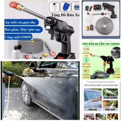 MÁY BƠM ÁP LỰC RỬA XE MÁY ÔTÔ TƯỚI CÂY PHUN THUỐC PIN KHỦNG HÀNG
