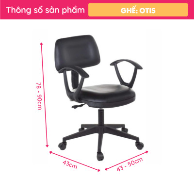 Ghế xoay nhân viên bọc da SMLIFE Otis