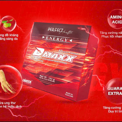 DMAXX thức uống bổ sung vitamin năng lượng không đường DAMODE 60 gói màu đỏ mỗi gói 2,2gr