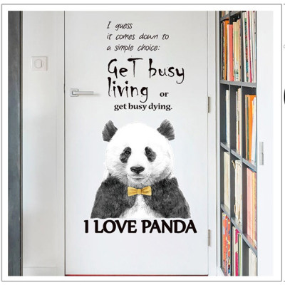 Decal dán tường I love Panda và thông điệp ý nghĩa AmyShop DKN101 (70 x 80 cm)