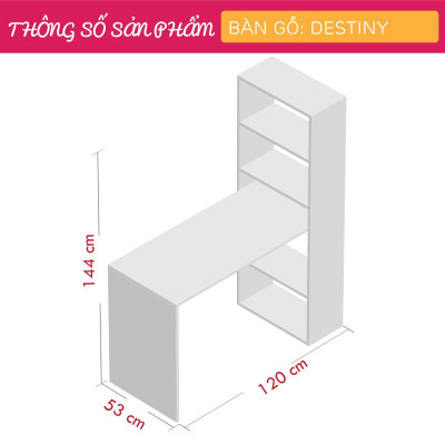 Bàn làm việc ghép kèm tủ SMLIFE Destiny
