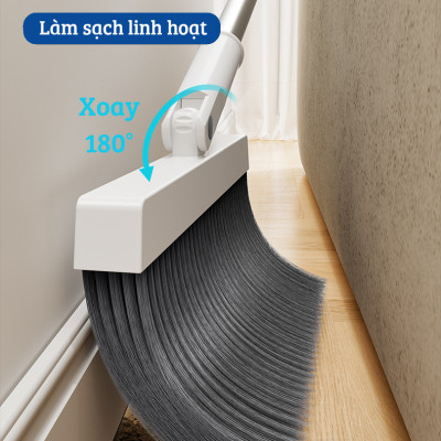 Bộ Hốt Rác Gia Đình Gấp Gọn Kèm Chổi Quét Rác Cao Cấp DAMAS TS2 - Lông chổi mềm mại không bám dính tóc - Hốt rác gấp gọn giúp tiết kiệm không gian