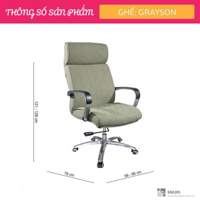 Ghế văn phòng chân xoay lưng cao bọc PU SMLIFE Grayson
