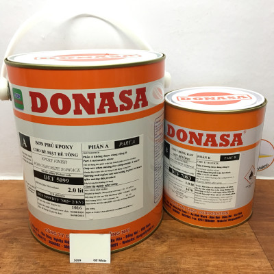 Sơn sàn bê tông Donasa /Floor coating Paint màu trắng mờ DEF 5099 3L