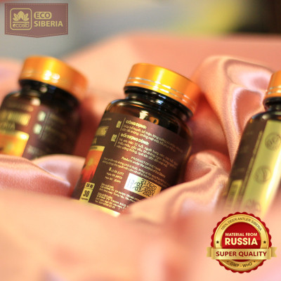 Viên lộc nhung Siberia-Bổ thân tráng dương, tăng cường sức khỏe tổng thể, hỗ trợ yếu sinh lý, nguyên liệu nhung hươu Nga(hộp 30 viên nang)