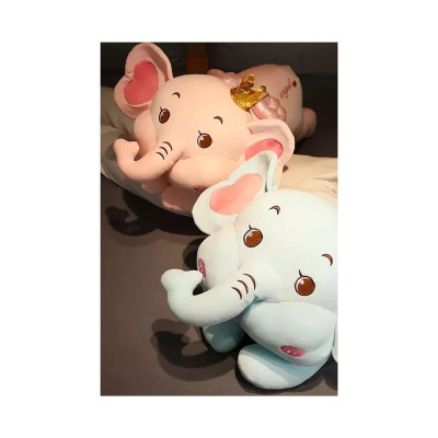 Thú nhồi bông voi đội vương miệng đáng yêu - Size 70cm đến 1m1 - Quà tặng gấu bông con voi êm mịn cho bé.