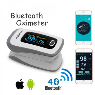 MÁY ĐO NỒNG ĐỘ OXY BÃO HÒA TRONG MÁU SPO2, PR, PI JUMPER JPD-500F Kết nối bluletooth với điện thoại, màn hình OLED ( FDA hoa kỳ chứng nhận )