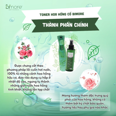 Toner hoa hồng cân bằng pH, se lỗ chân lông_150ml