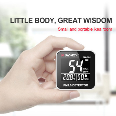 Máy Đo Chất Lượng Không Khí SNDWAY SW-825 - Đo Bụi Siêu Mịn PM2.5 - Đo Nhiệt Độ - Độ Ẩm Thời Gian Thực - Sử Dụng Pin Sạc - Hàng Chính Hãng