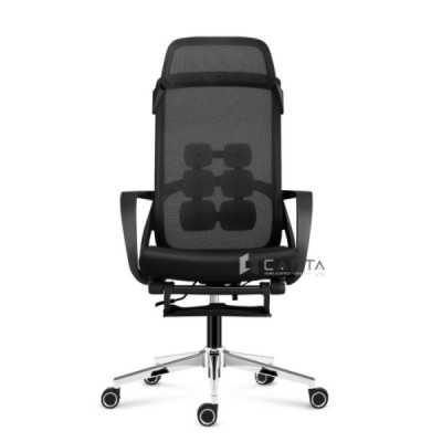 Ghế văn phòng có gác chân lưới đen CR4329-M Nội thất Capta Ghế có tựa đầu điều chỉnh trượt linh hoạt thành tựa đỡ lưng có gác chân nghỉ trưa chân xoay thép mạ chrome nâng hạ chiều cao tại hcm