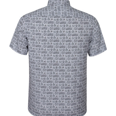 Áo sơ mi nam tay ngắn form suông vạt ngang Khatoco A1MN538T2-CNIN323-2504-N công nghệ NANO mới