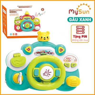 Vô lăng ô tô đồ chơi cho bé gắn xe oto bô lăng mô phỏng tập lái có đèn nhạc tặng PIN 