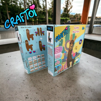 KIM NHỰA Bộ Thủ Công Trẻ Tự Làm Thú Bông 5+ LAMA NACHOS Craftoi Felt Sewing toy prepunched holes plastic needle