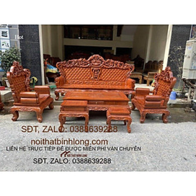 Bộ bàn ghế hoàng gia gỗ hương đá tay liền chương liền ván dày hàng VIP- Đồ Gỗ Bình Long 0388639288