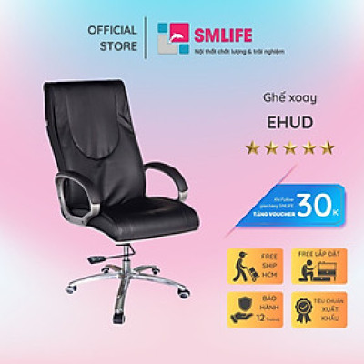 Ghế xoay văn phòng lưng cao bọc PU SMLIFE Ehud