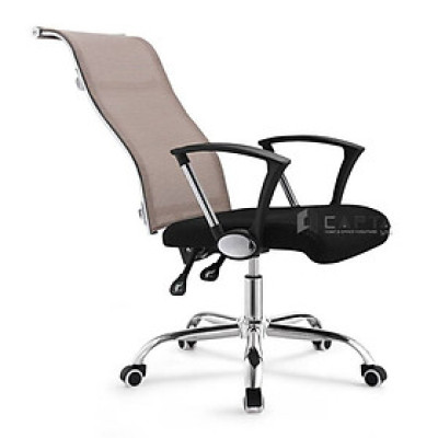 Ghế làm việc lưng cao ngả lưng thư giãn CM4285-M lưng lưới nệm ghế vải lưới, tay nhựa thép mạ chrome chân xoay thép mạ chrome hcm