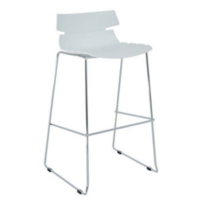 Ghế quầy bar cao cấp Ghế bar cố định chân thép mạ chrome màu Inox thân nhựa PP cao 75 cm cho Showroom Plastic Bar Stools CB TIKAL CAPTA Tp.HCM