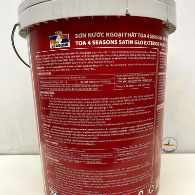 Sơn nước ngoại thất cao cấp TOA 4 Seasons Satin Glo siêu bóng màu xanh 7506 _ 18L