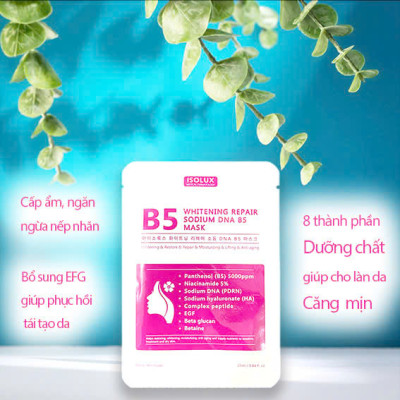 Mặt nạ ISOLUX Whitening repair sodium DNA B5 mask Hàn Quốc 25ml hạn 2027 dưỡng sáng phục hồi cấp ẩm căng bóng
