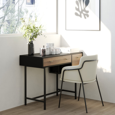 [Happy Home Furniture] BECKY, Bàn làm việc 2 ngăn - chân sắt ,  100cm x 45cm x 75cm ( DxRxC), BAN_006