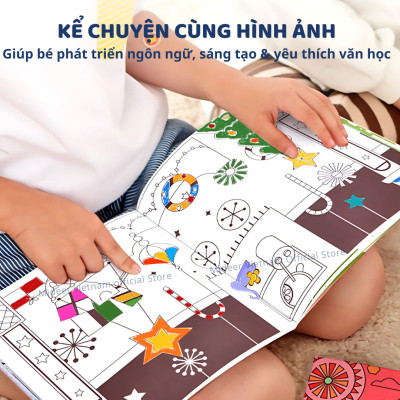 Sách tô màu cho bé gái, bé trai Mideer Drawing Coloring tranh tô màu cao cấp