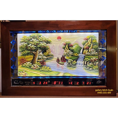 Tranh đá đèn led lịch vạn niên - PHONG CẢNH NON NƯỚC HỮU TÌNH 