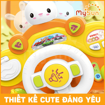 Vô lăng ô tô đồ chơi cho bé gắn xe oto bô lăng mô phỏng tập lái có đèn nhạc tặng PIN 
