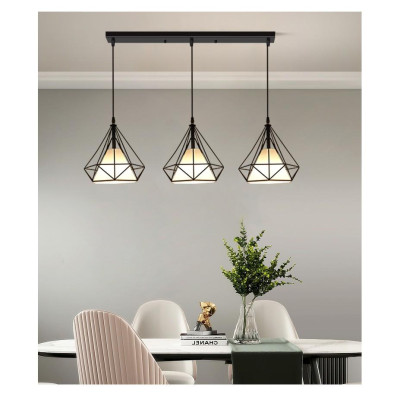 Bộ đèn thả DIAMON treo trần - kèm bóng LED và đế ốp trần (D250mm)