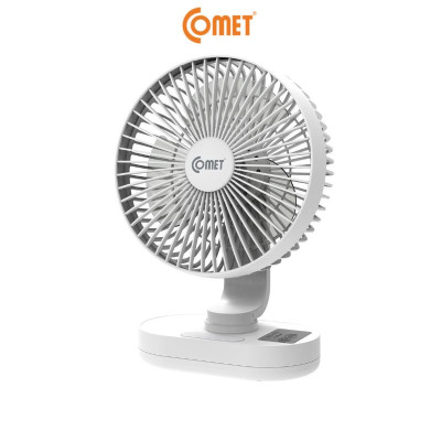 Quạt Sạc Tích Điện Để Bàn Đa Năng COMET CRF1406 6W, 3 Cấp Độ Gió, Có Đèn LED, 2 pin rời 18650 Lithium 1200mAh Để Bàn Văn Phòng - Hàng chính hãng
