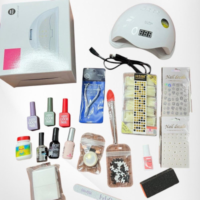 Combo Nail Cá Nhân 19 Món Làm Tại Nhà, Sơn Gel Nữ, Máy Sấy Gel Sun5, Kềm Nhặt Da, Dụng Cụ Chăm Sóc Móng Tiện Dụng