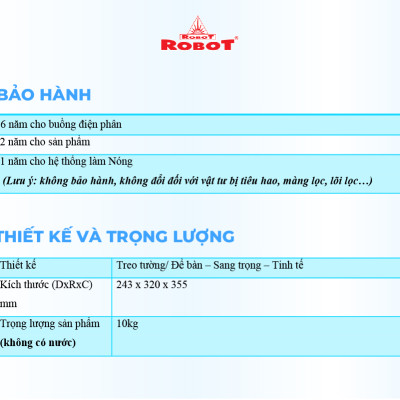 Máy Lọc Nước Điện Giải Ion Kiềm ROBOT IonSmart 710 Nóng Thông Minh Tạo 10 Loại Nước Sử Dụng - Hàng Chính Hãng