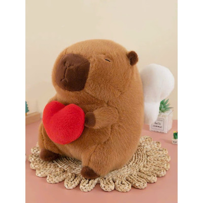 Thú nhồi bông Capybara cánh thiên thần đáng yêu - Size 30cm đến 50cm - Quà tặng gấu bông chuột lang ôm tim cánh trắng êm mịn.