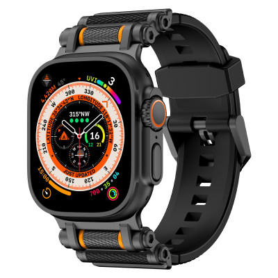 Dây Silicone Đầu Nối Kim Loại Spinner cho Apple Watch Ultra 1/2 & Apple Watch Series 4/5/6/7/8/9/SE/10 Size 44/45/46/49mm - Hàng Chính Hãng